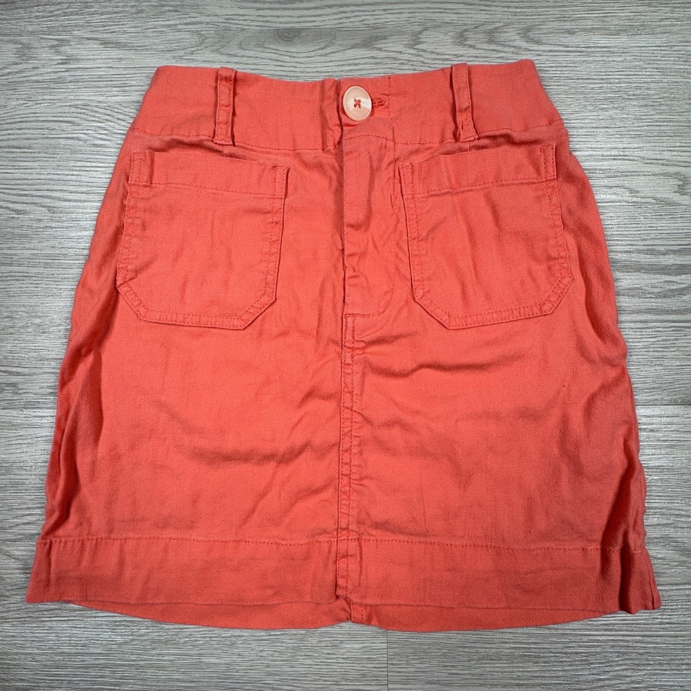 Maeve Anthropologie Women Skirt Mini Patch Pocket Coral Pink XXS Casual Summer